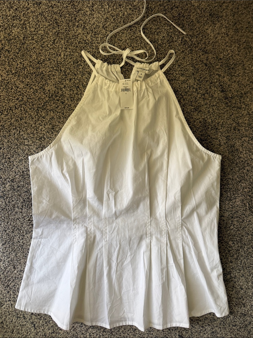 Banana Republic White Halter Tie-Neck Camisole